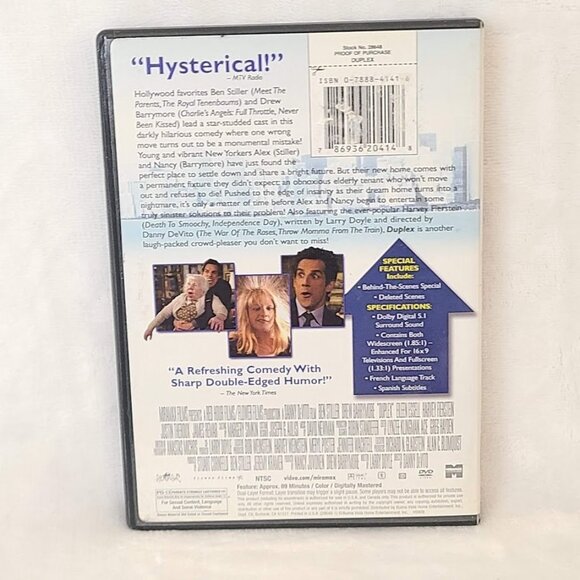 Duplex DVD 2003 Comedy Ben Stiller Drew Barrymore 2 Disc Special Features - Picture 4 of 9